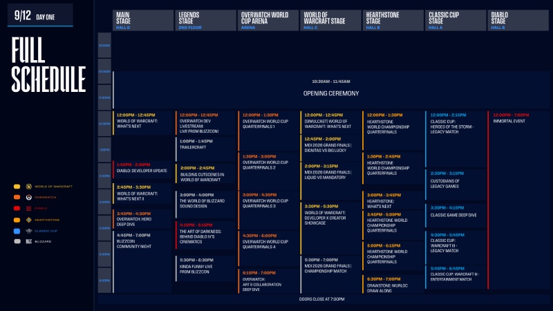 Programm für Tag 1 der BlizzCon