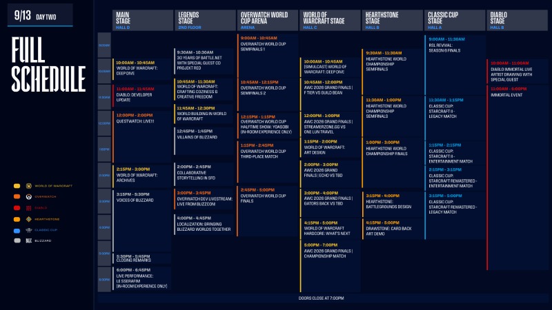 Programm für Tag 2 der BlizzCon