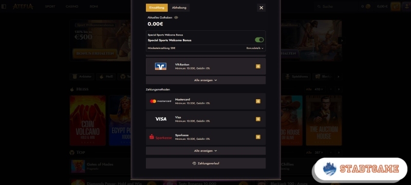Erste Einzahlung mit PayPal beim Wettanbieter vornehmen
