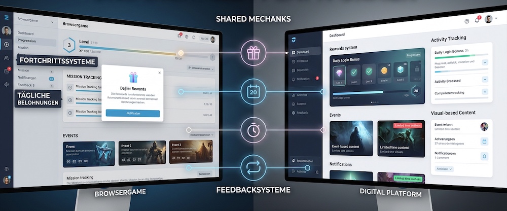 Parallelen zwischen Browsergames und digitalen Glücksspielplattformen