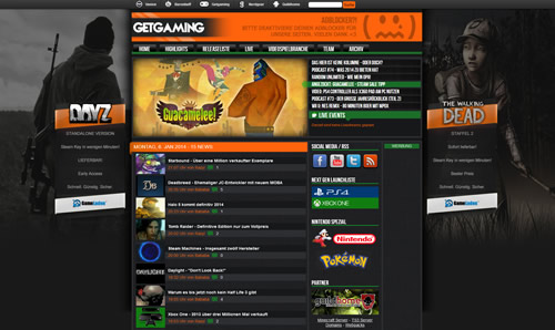 Getgaming.de Webseite