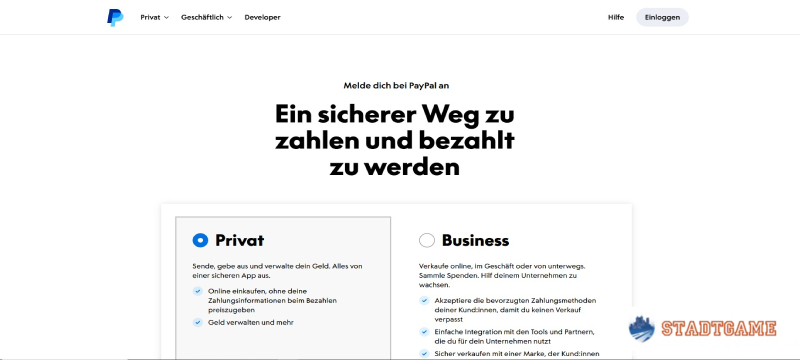 PayPal Registrierung