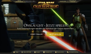 Die Webseite swtor.com von The Old Republic