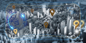 Virtuelle Stadt in einer Wirtschaftssimulation